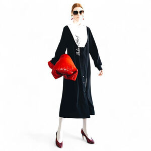 Julia Allert Black White Contrast Oversized Midi Dress Minimalist Avant Garde